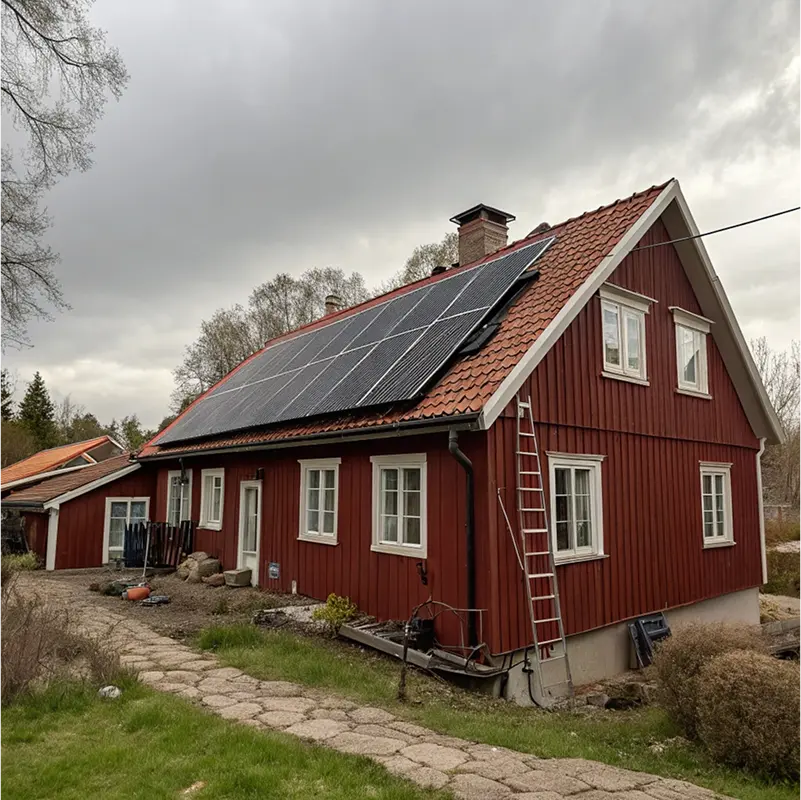 Hus med solceller